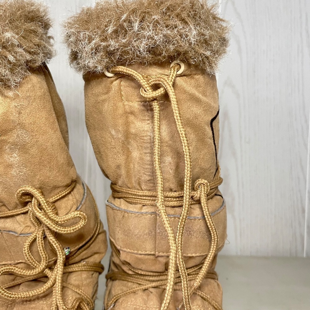 DC Chalet Women's Winter Snow Boots Brown Suede Faux Fur Y2K Lace Up Size 6 Rare - Picture 4 of 16
